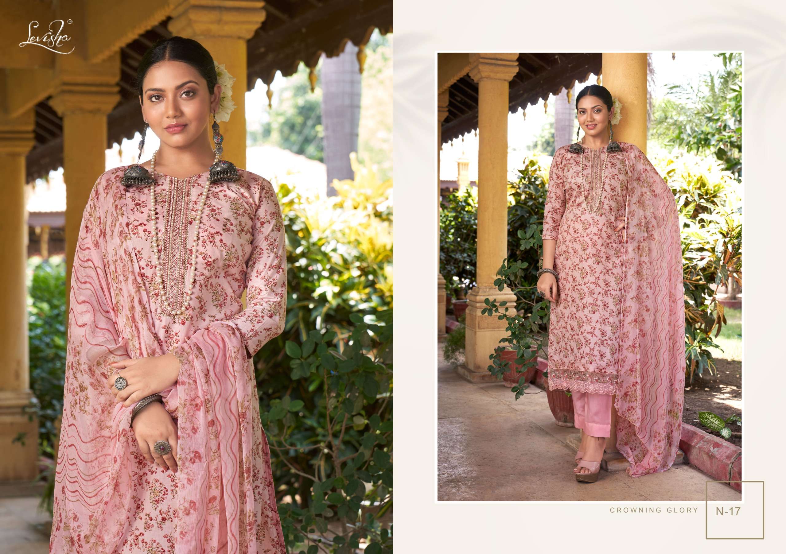 LEVISHA NAYASHA COTTON PRINT WITH SELF EMBROIDERY WORK SUIT