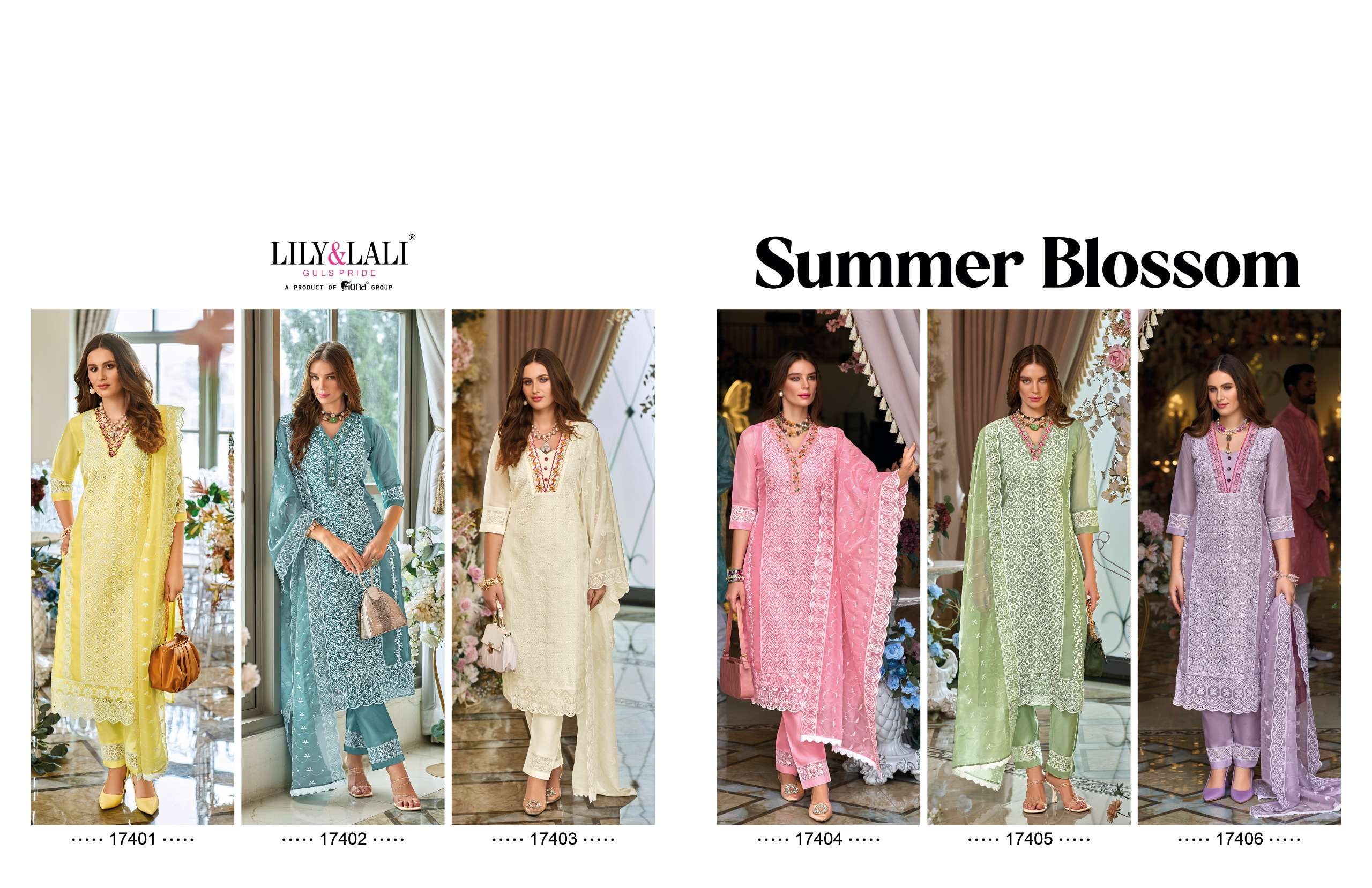 LILY AND LALI SUMMER BLOSSOM SCHIFFLI DESIGNER PARTY WEAR SUIT