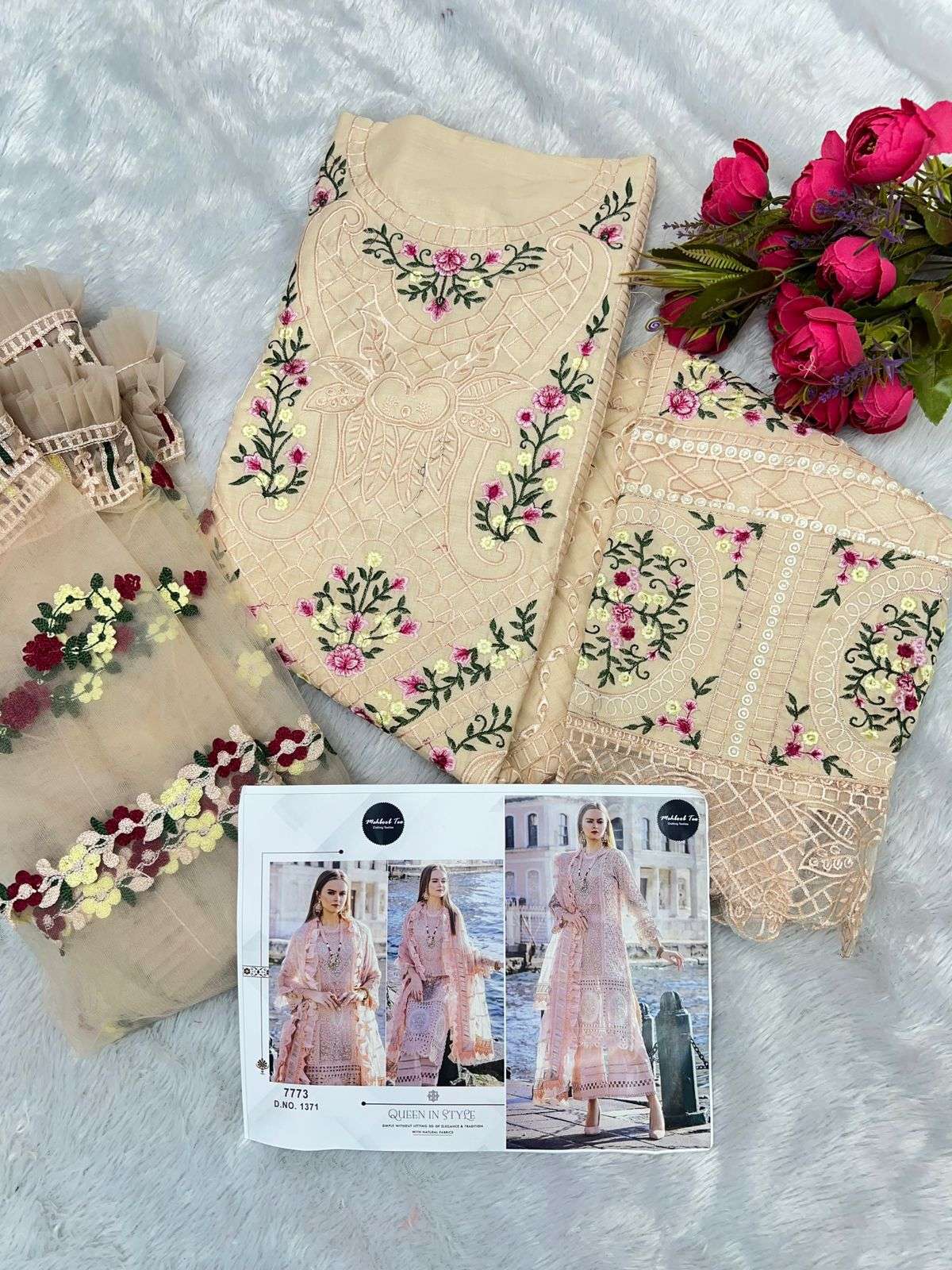 MEHBOOB TEX D NO 1371 AND 1372 COTTON CHIKANKARI SUIT