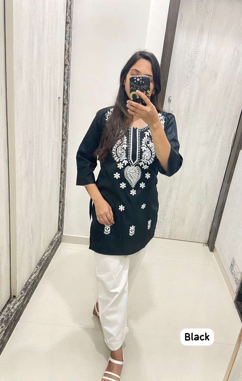 MF CHIKAN TOPS RAYON FANCY SHORT KURTI