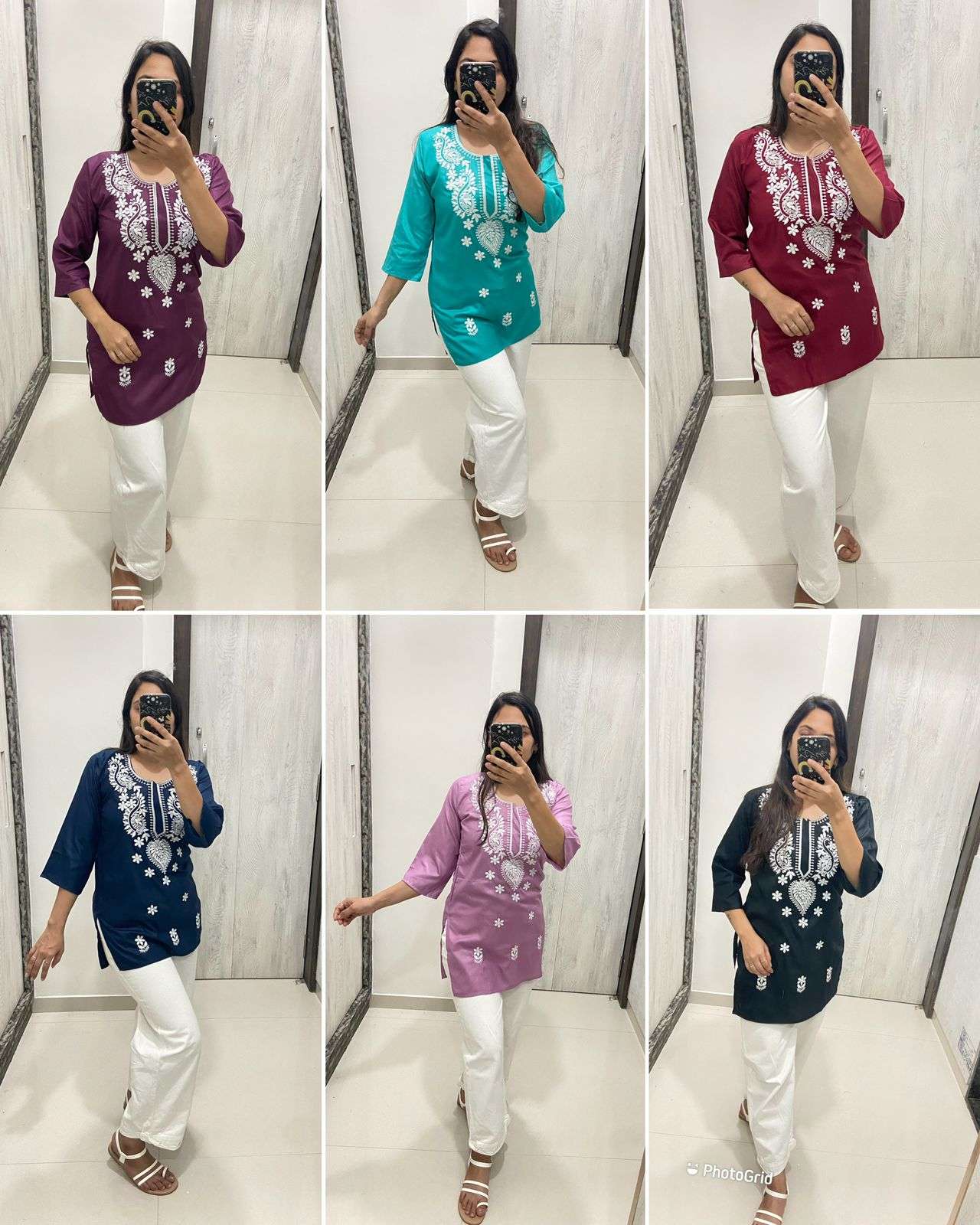 MF CHIKAN TOPS RAYON FANCY SHORT KURTI