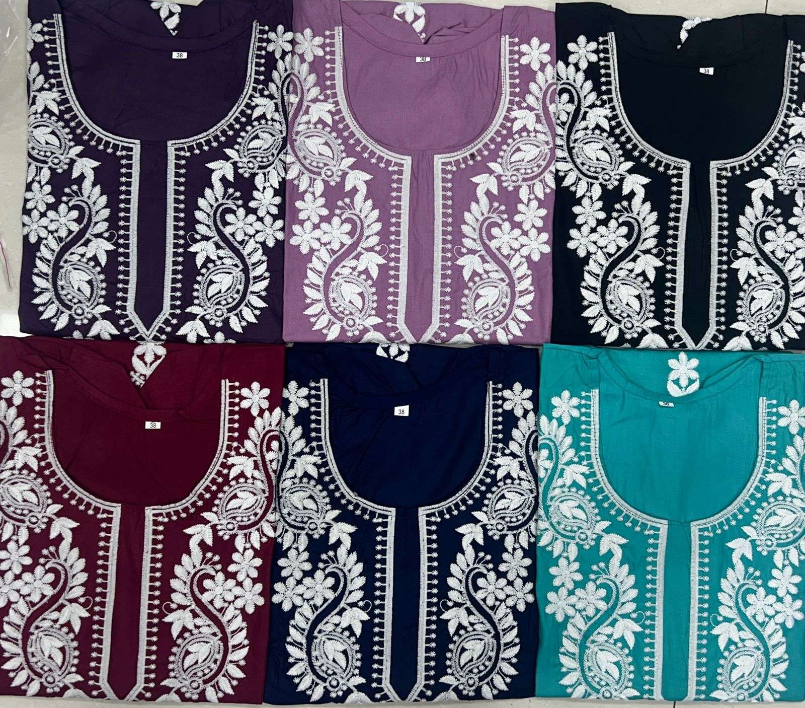 MF CHIKAN TOPS RAYON FANCY SHORT KURTI