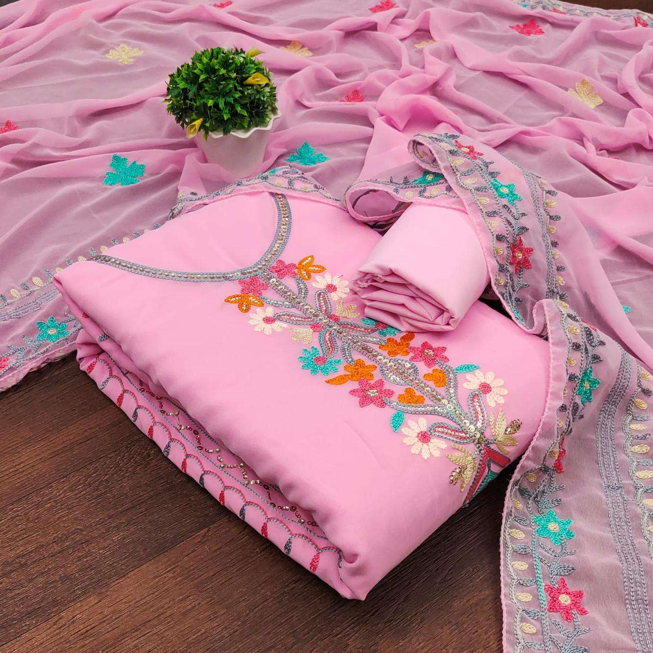 MF D NO 50079 GEORGETTE FANCY WORK SALWAR SUIT
