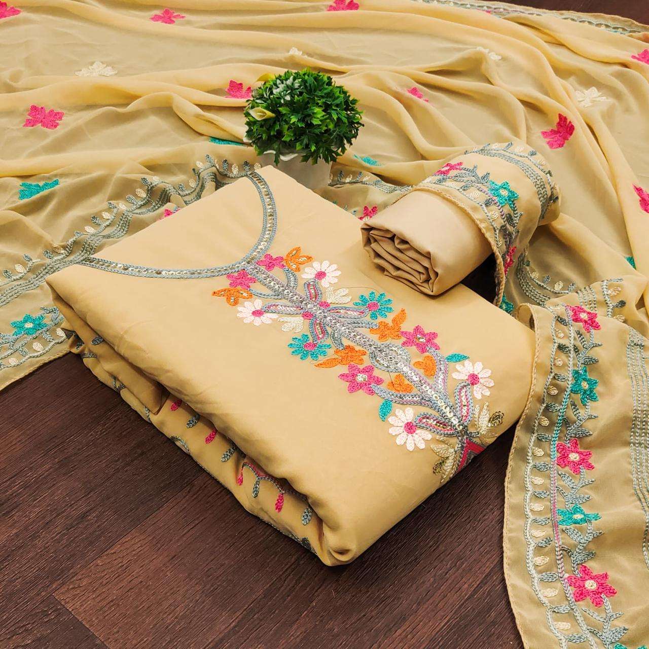 MF D NO 50079 GEORGETTE FANCY WORK SALWAR SUIT