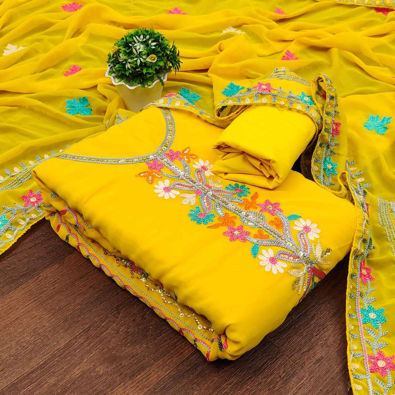 MF D NO 50079 GEORGETTE FANCY WORK SALWAR SUIT