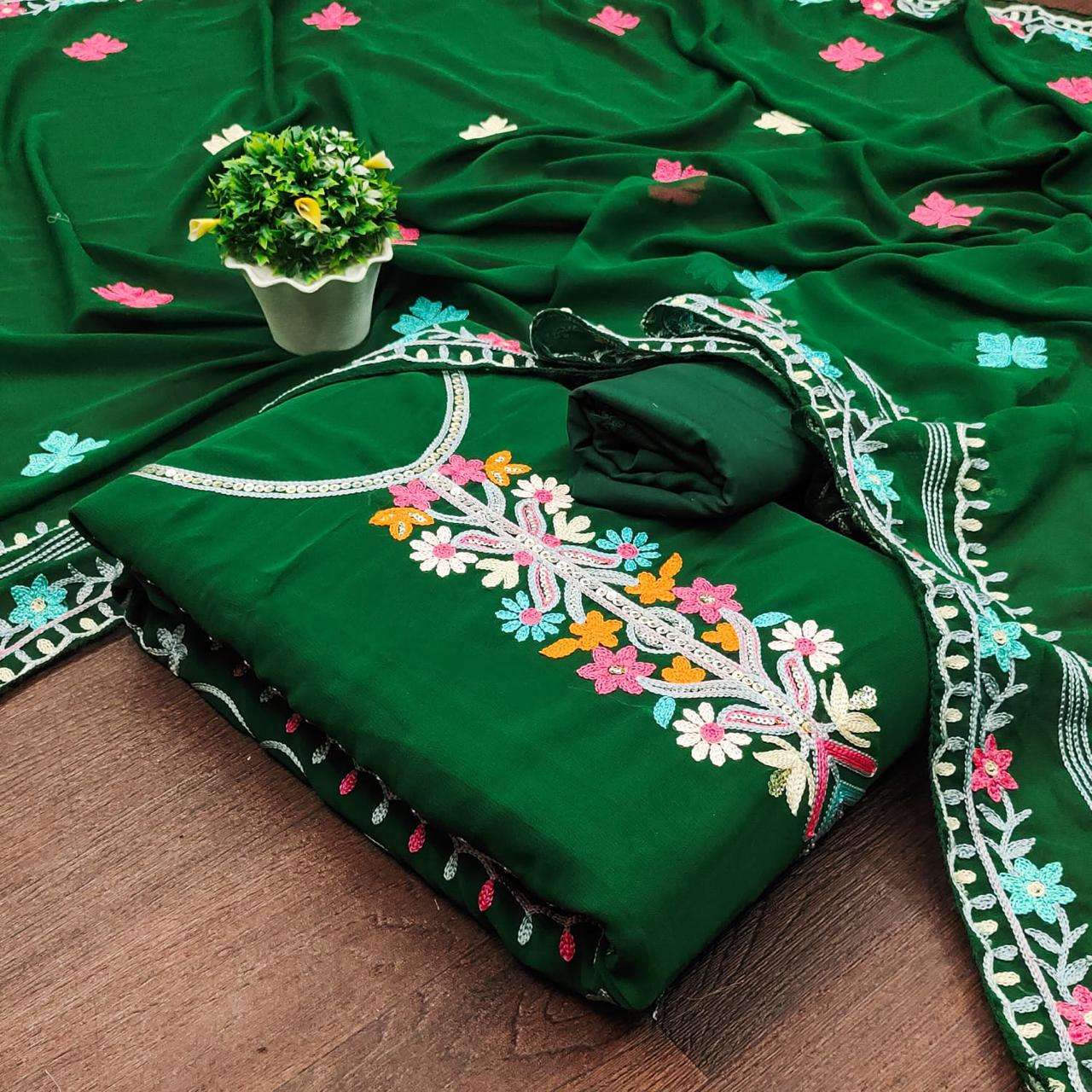 MF D NO 50079 GEORGETTE FANCY WORK SALWAR SUIT