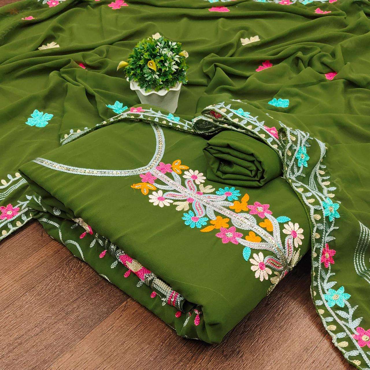 MF D NO 50079 GEORGETTE FANCY WORK SALWAR SUIT