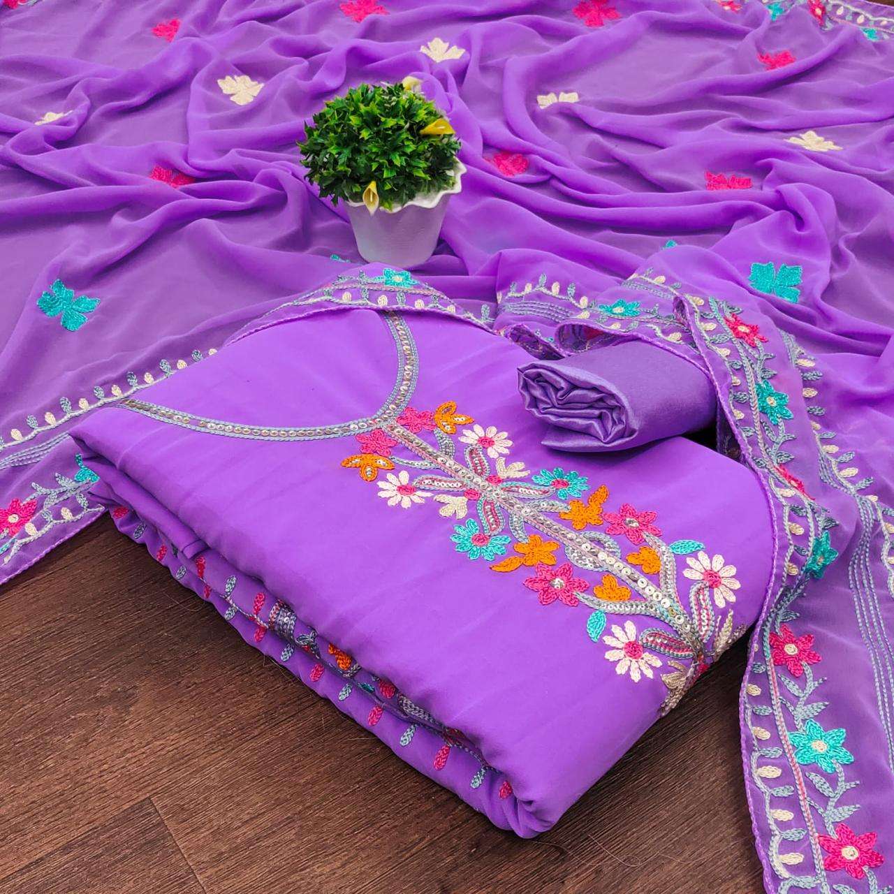 MF D NO 50079 GEORGETTE FANCY WORK SALWAR SUIT