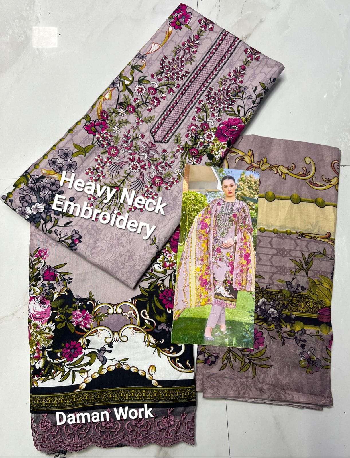 MF EMBROIDERED WORK COLLECTION LAWN COTTON SUIT