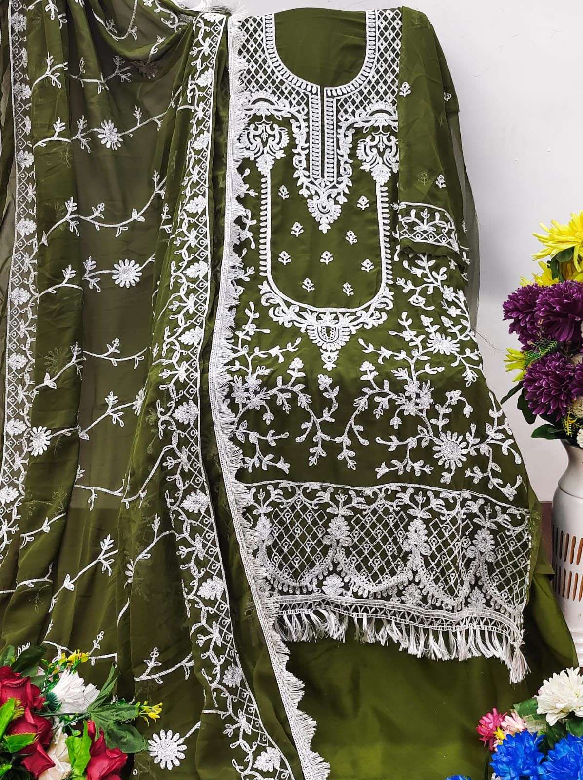 MF NON CATALOG GEORGETTE THERD WORK DESIGNER SUIT