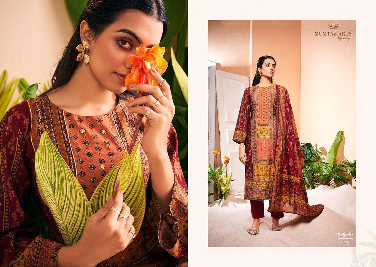 MUMTAZ ARTS NAYAAB VISCOSE FANCY EMBROIDERY SUIT