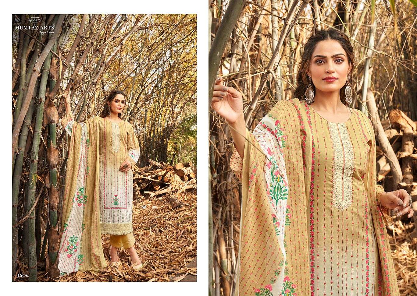 MUMTAZ ARTS SUMMER SHINE LAWN COTTON FANCY WORK SUIT