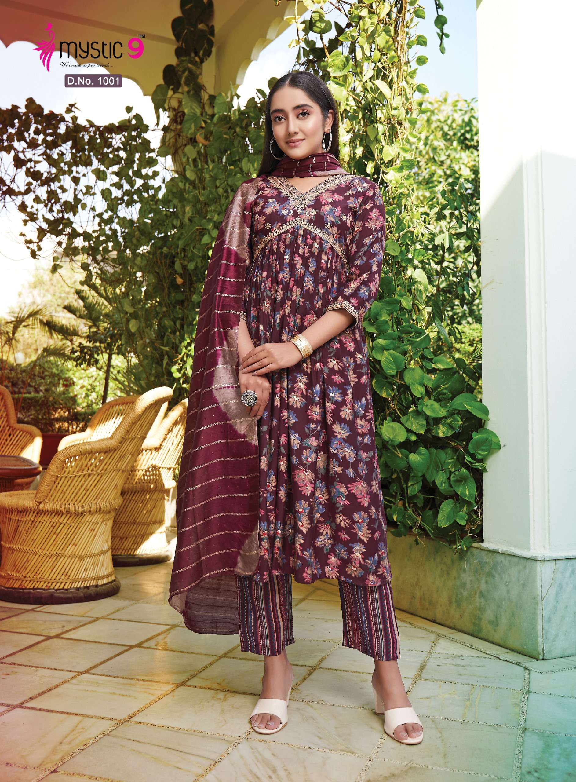 MYSTIC 9 MONALISA VOL 2 FANCY ALIA CUT STYLE KURTI COMBO SET 