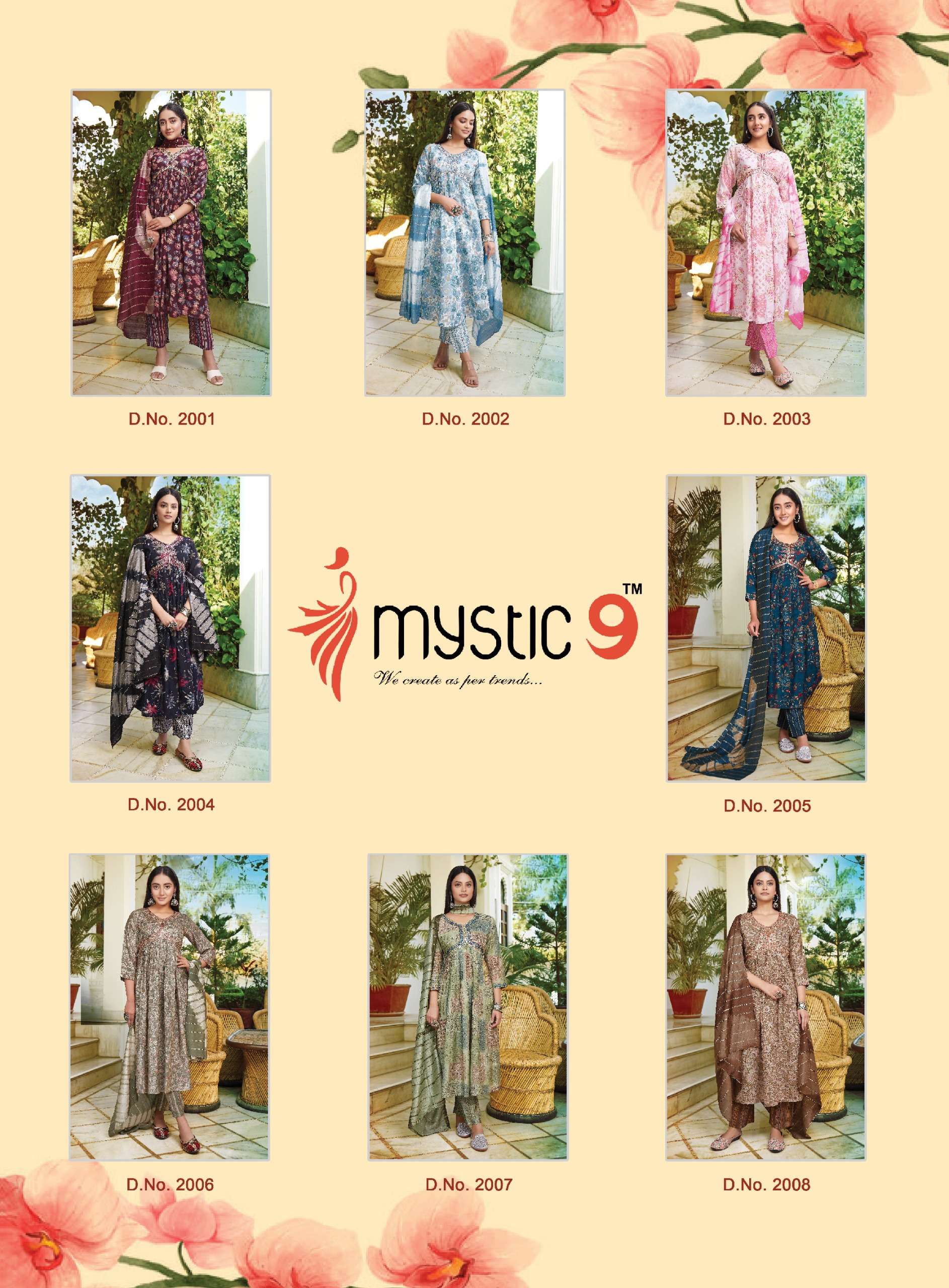 MYSTIC 9 MONALISA VOL 2 FANCY ALIA CUT STYLE KURTI COMBO SET 