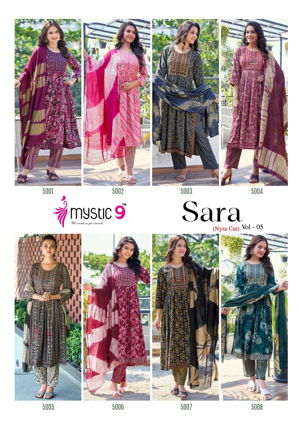 MYSTIC 9 SARA VOL 5 NAIRA STYLE KURTI COMBO SET