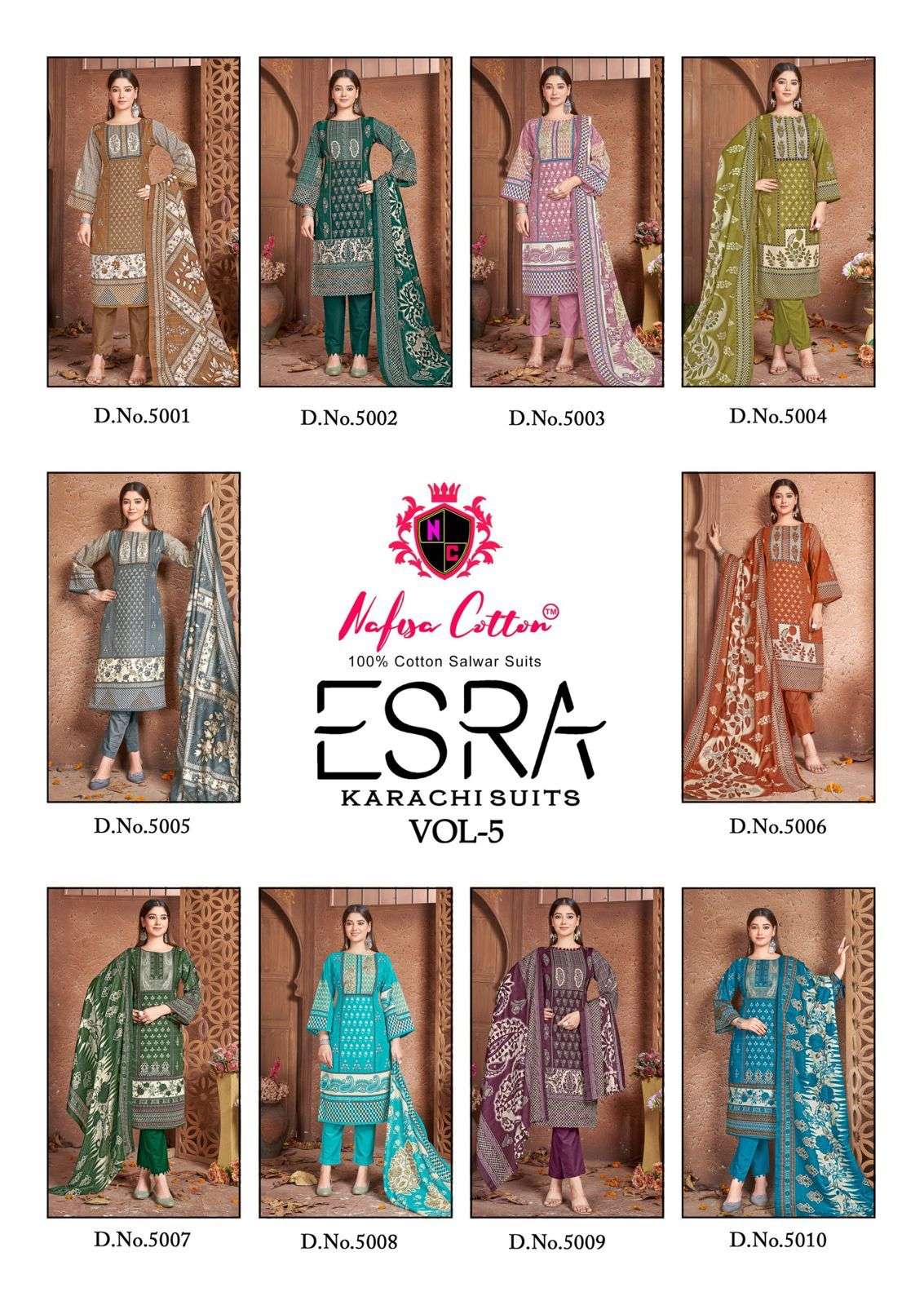 NAFISA COTTON ESRA VOL 5 COTTON DIGITAL PRINTS SALWAR SUIT	