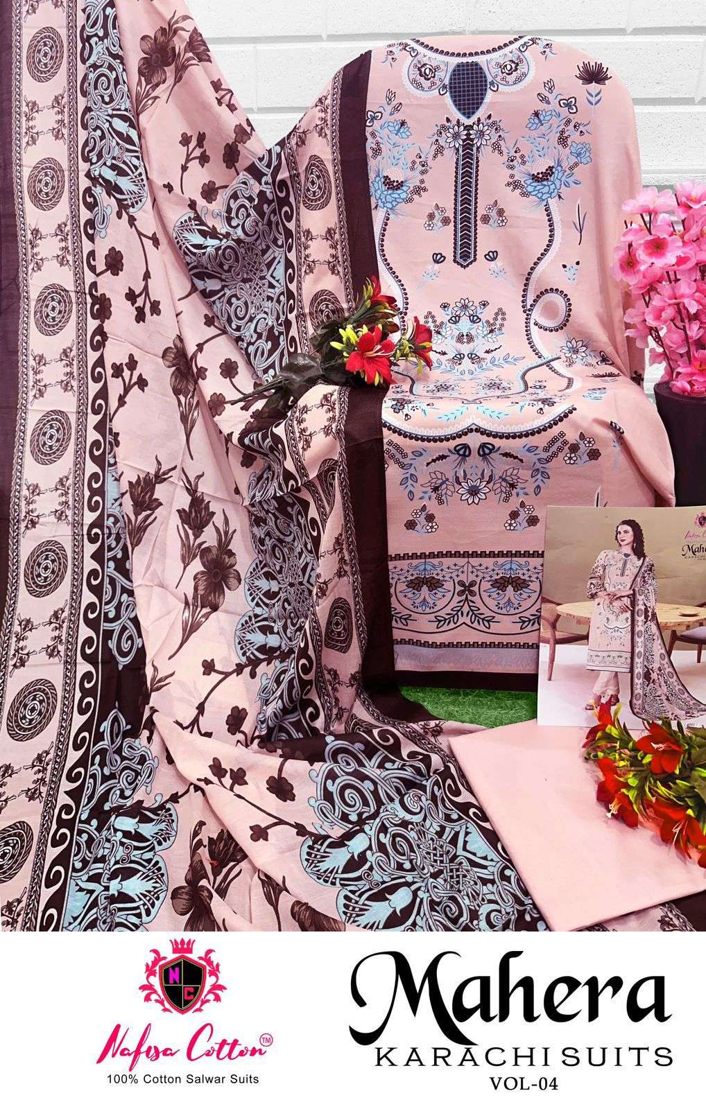 NAFISA COTTON MAHERA KARACHI SUITS VOL 4 COTTON DRESS