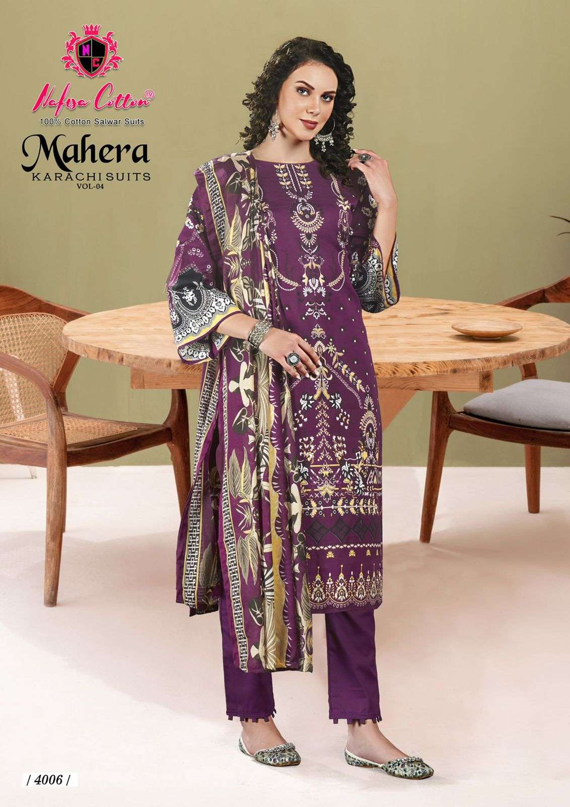 NAFISA COTTON MAHERA KARACHI SUITS VOL 4 COTTON DRESS