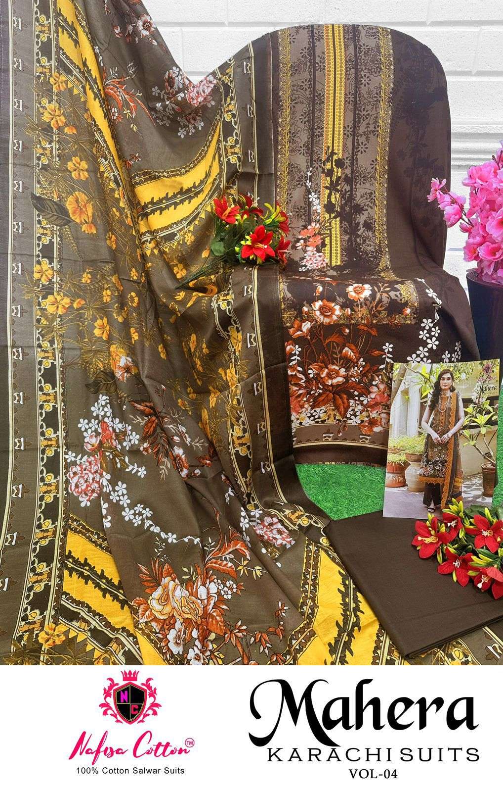 NAFISA COTTON MAHERA KARACHI SUITS VOL 4 COTTON DRESS