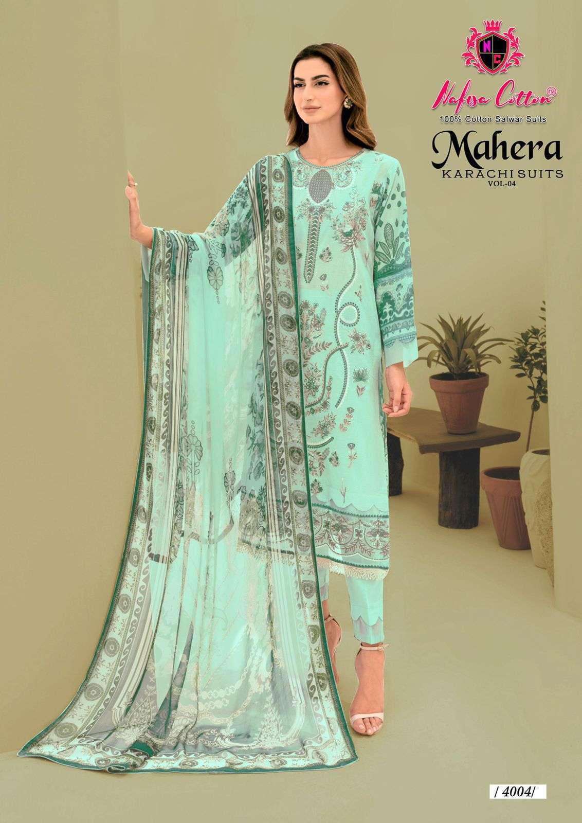 NAFISA COTTON MAHERA KARACHI SUITS VOL 4 COTTON DRESS