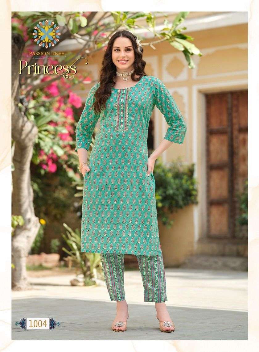 PASSION TREE PRINCESS VOL 1 COTTON KURTI WITH PANT 