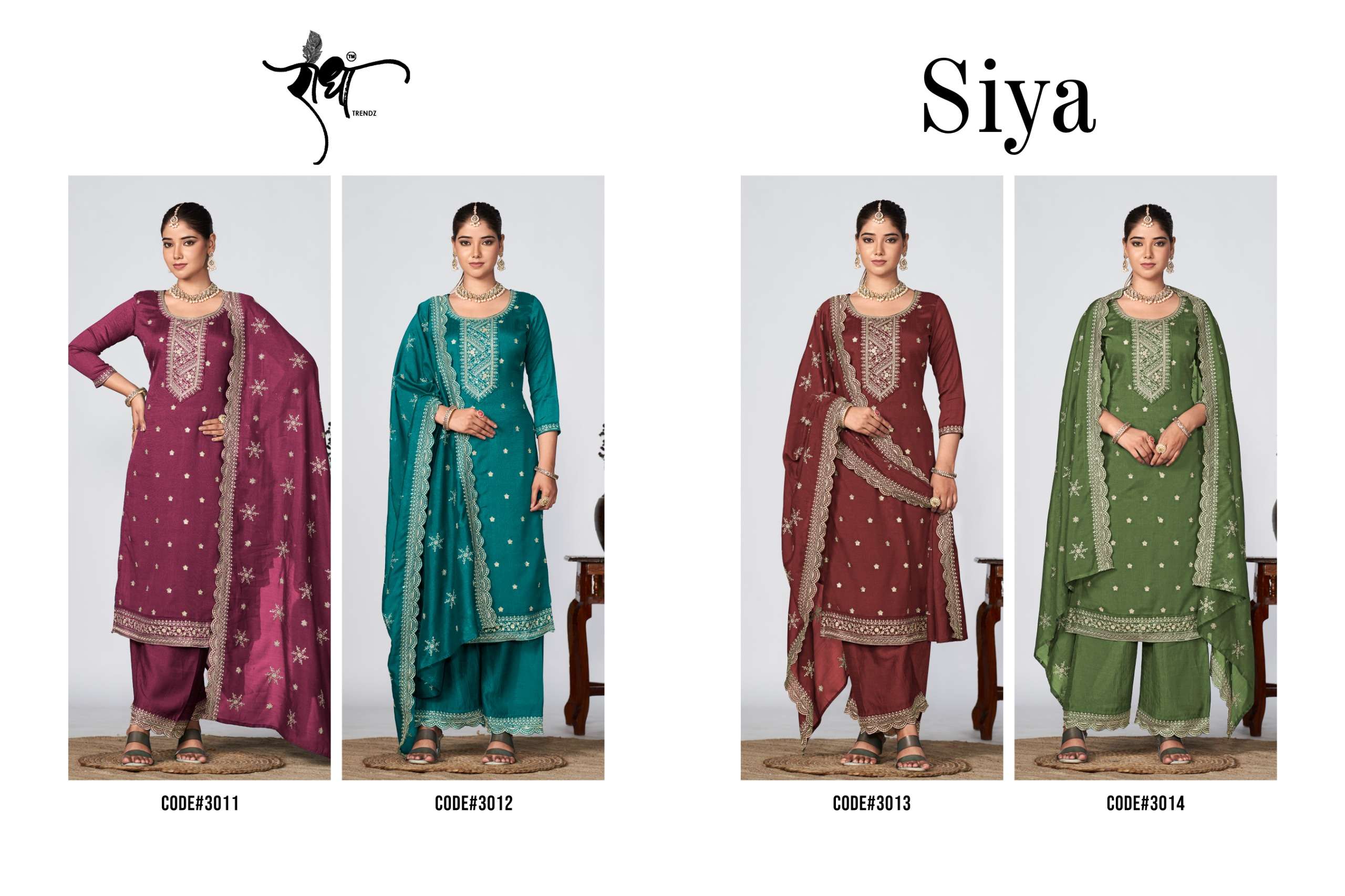 RADHA TRENDZ  SIYA EMBROIDERY WORKS SILK SUIT