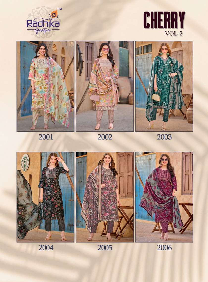 RADHIKA LIFE STYLE CHERRY VOL 2 LADIES KURTI COMBO SET