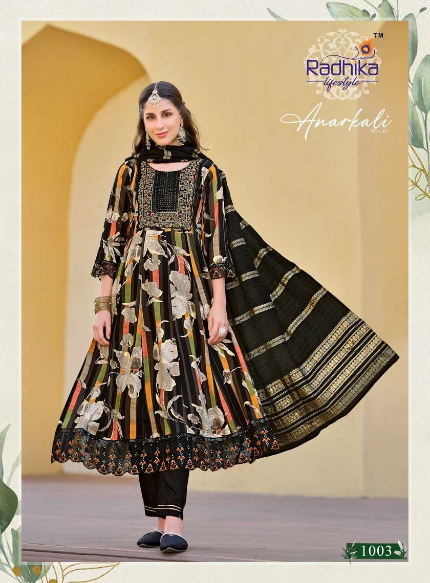 RADHIKA LIFESTYLE ANARKALI VOL 1 RAYON FANCY KURTI COMBO SET 