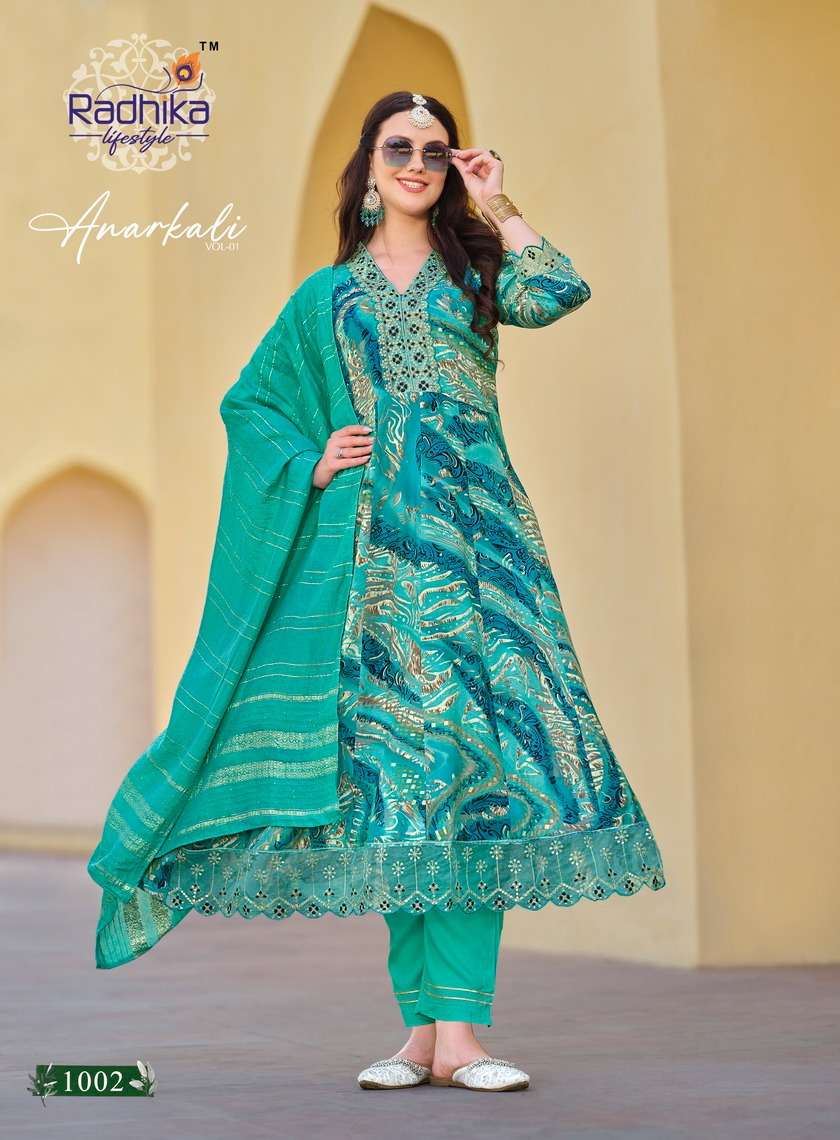 RADHIKA LIFESTYLE ANARKALI VOL 1 RAYON FANCY KURTI COMBO SET 