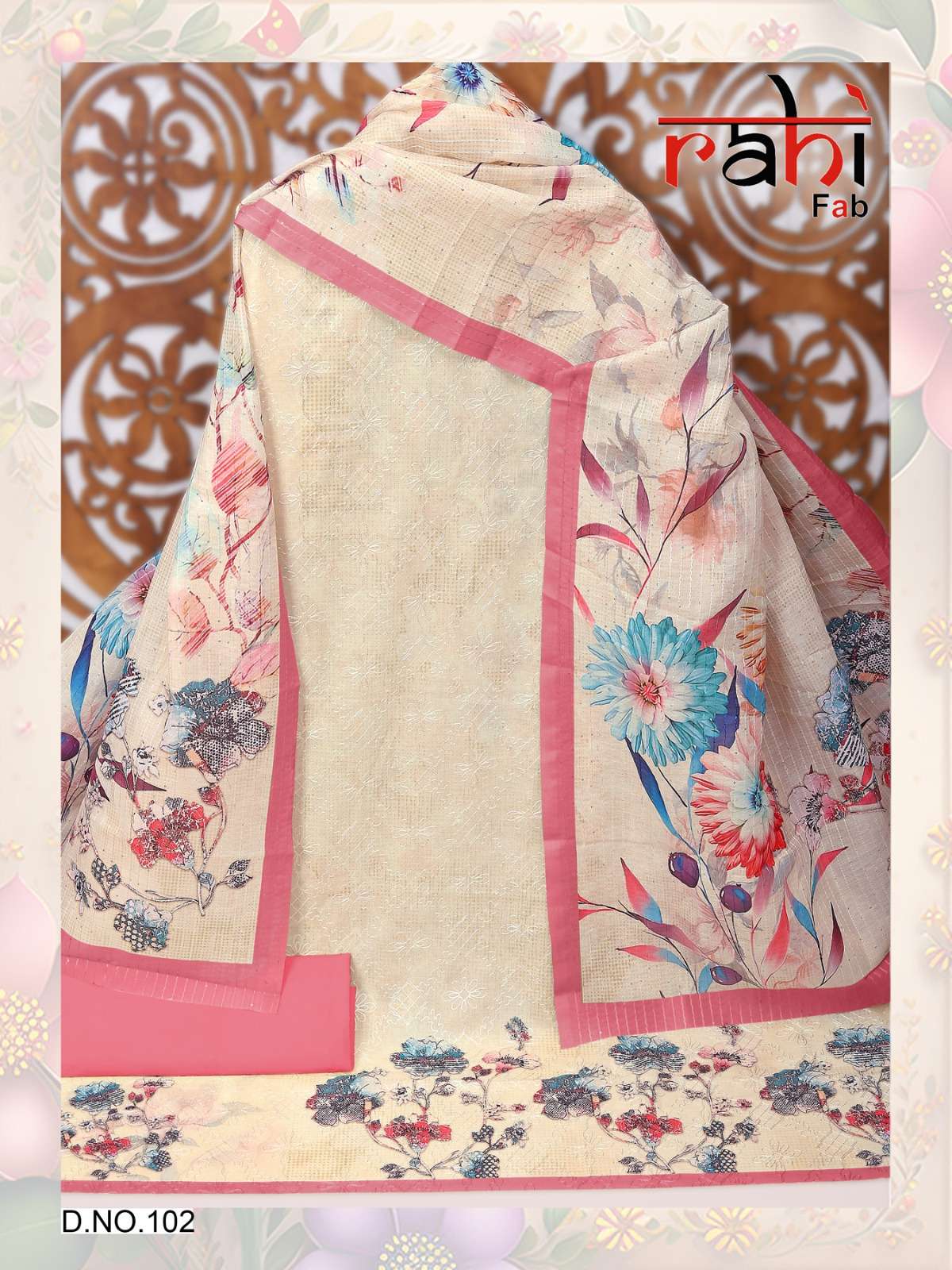 RAHI FAB RIHANNA COTTON DIGITAL PRINTS WITH FANCY WORK SUIT
