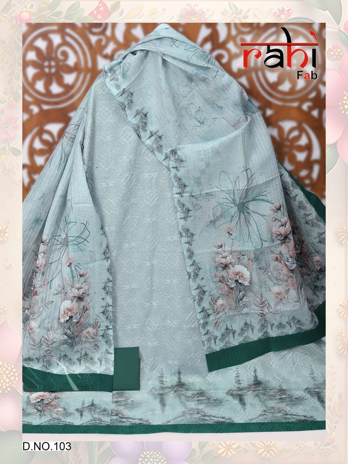 RAHI FAB RIHANNA COTTON DIGITAL PRINTS WITH FANCY WORK SUIT