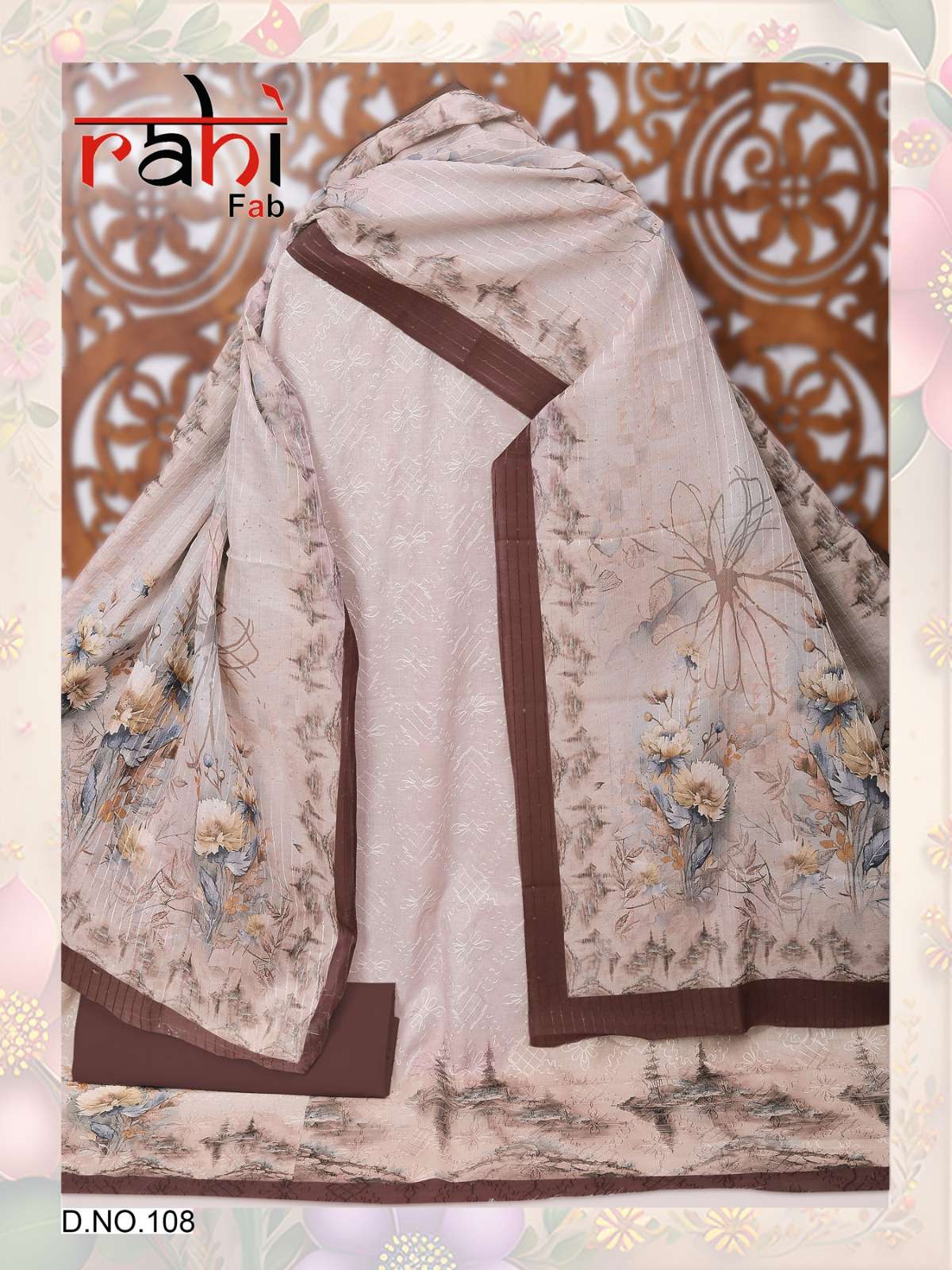 RAHI FAB RIHANNA COTTON DIGITAL PRINTS WITH FANCY WORK SUIT