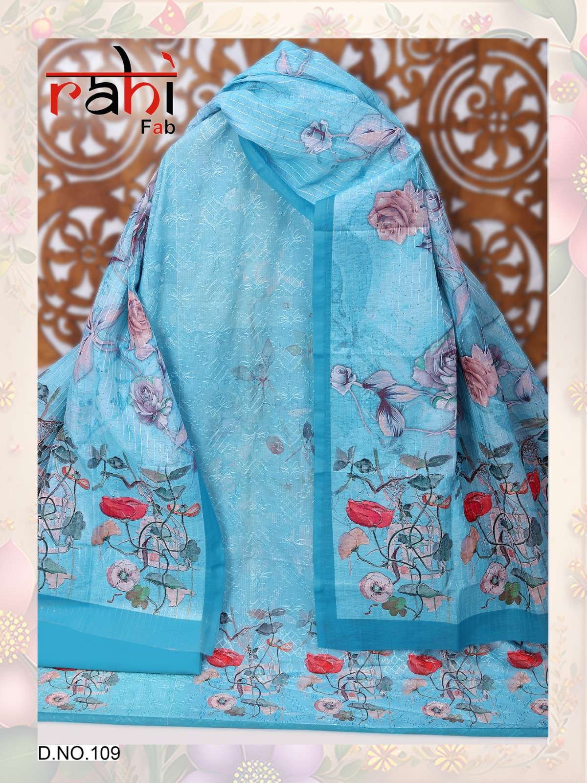 RAHI FAB RIHANNA COTTON DIGITAL PRINTS WITH FANCY WORK SUIT