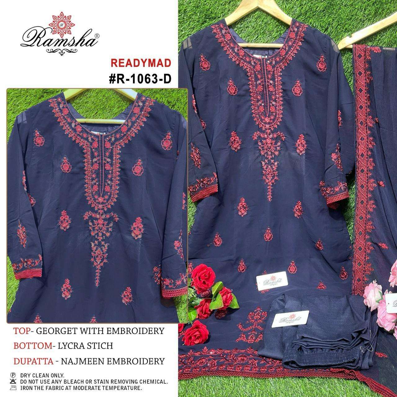 RAMSHA R 1063 NX GEORGETTE EMBROIDERY DESIGNER SUIT