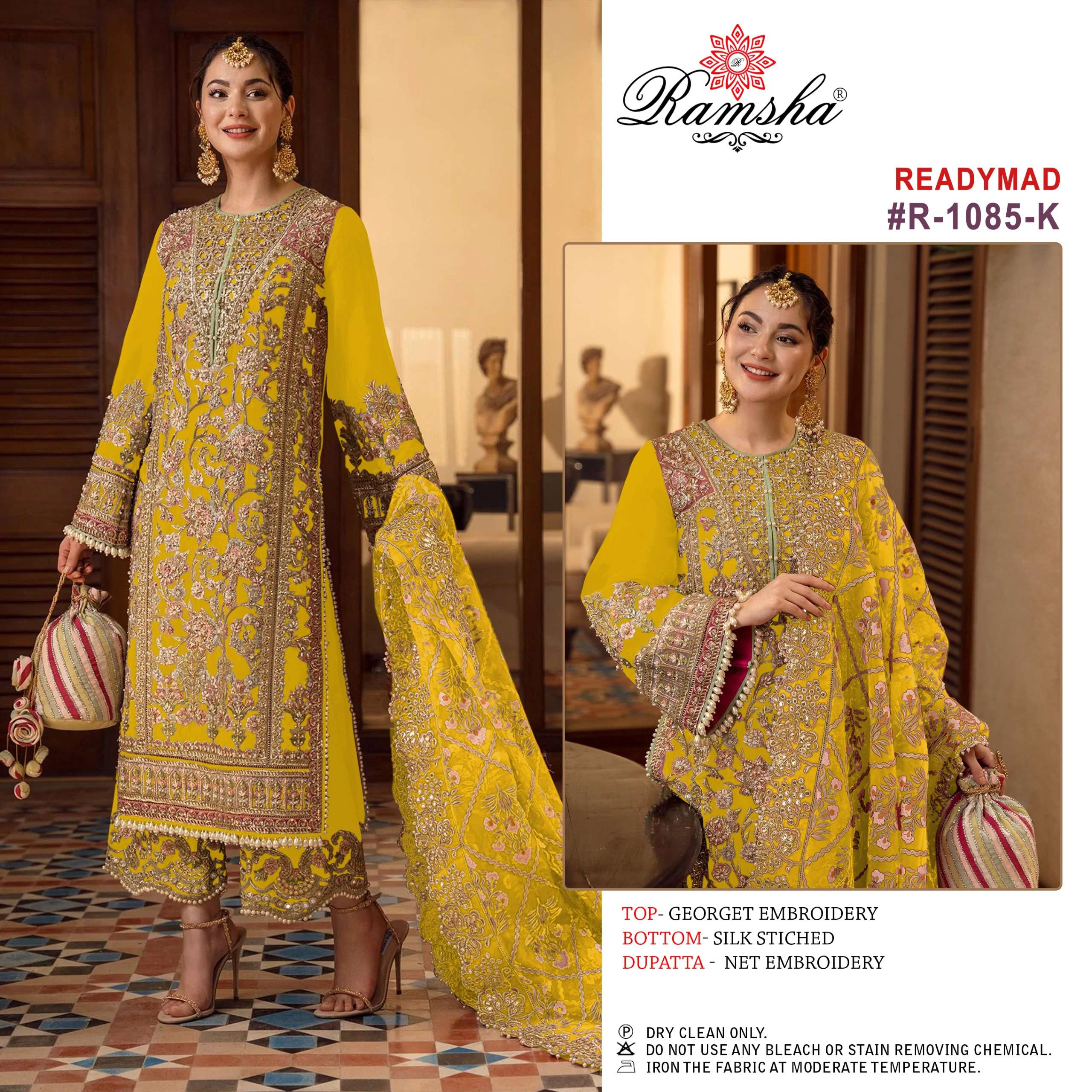 RAMSHA R 1085 GEORGETTE BEAUTIFUL EMBROIDERED SUIT
