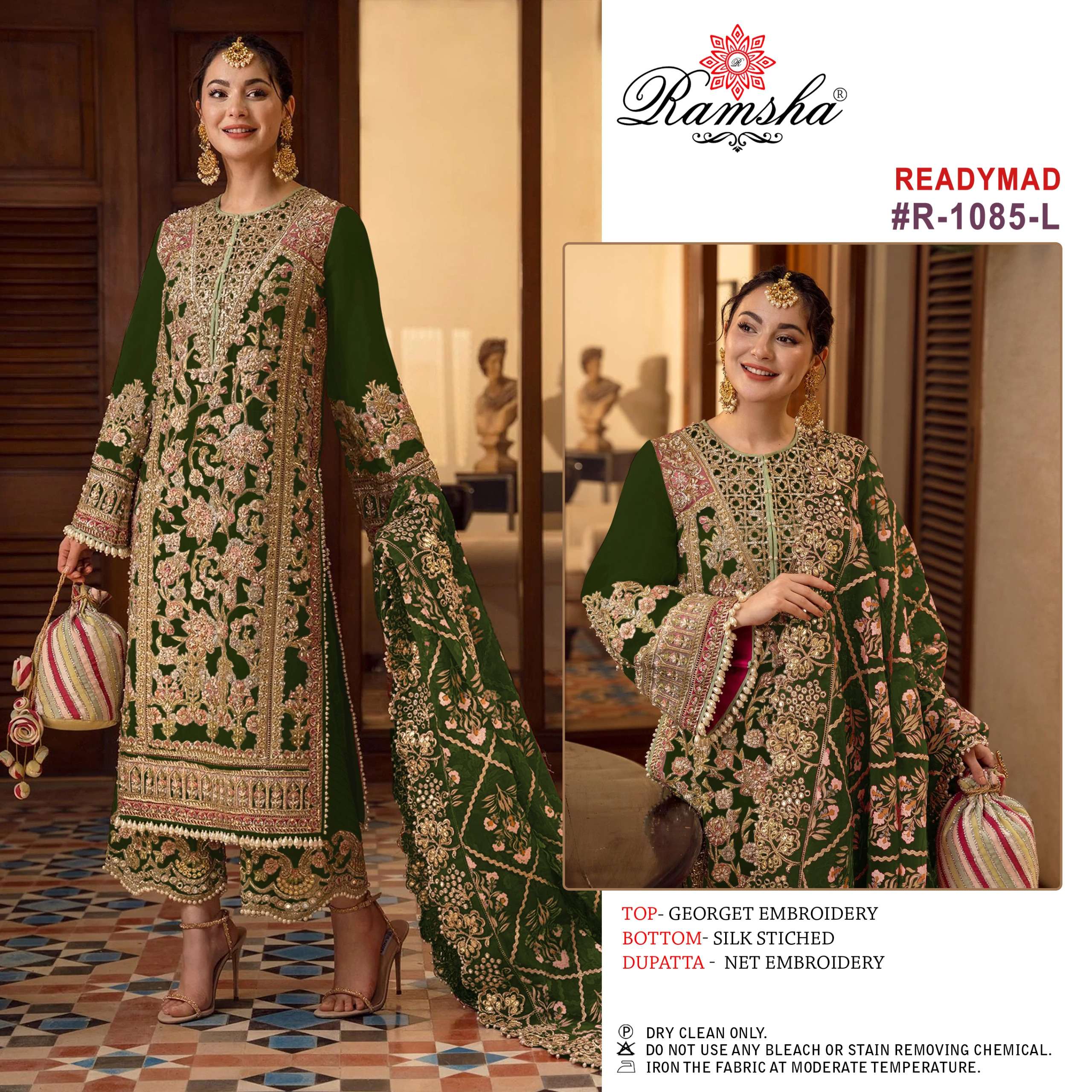 RAMSHA R 1085 GEORGETTE BEAUTIFUL EMBROIDERED SUIT