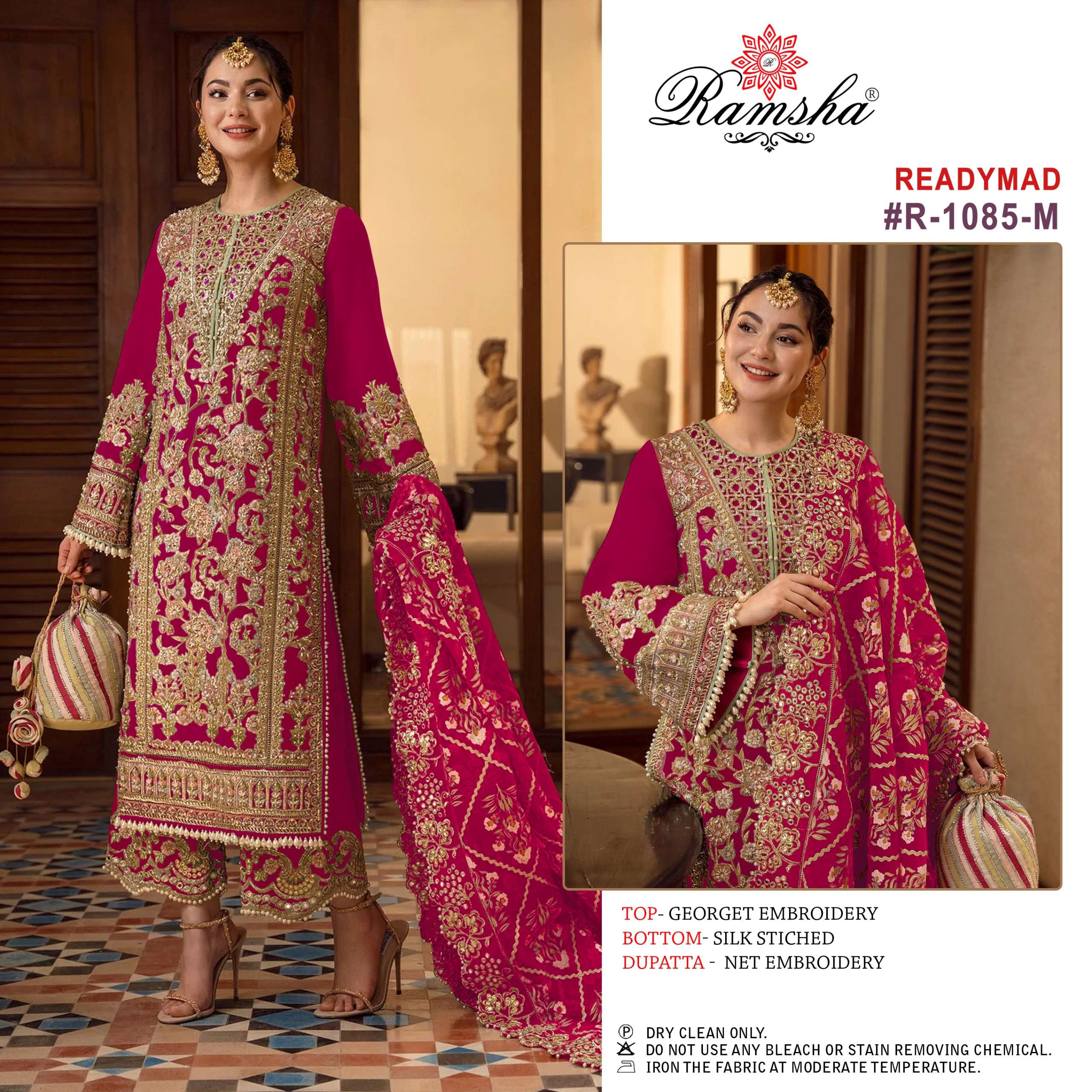 RAMSHA R 1085 GEORGETTE BEAUTIFUL EMBROIDERED SUIT