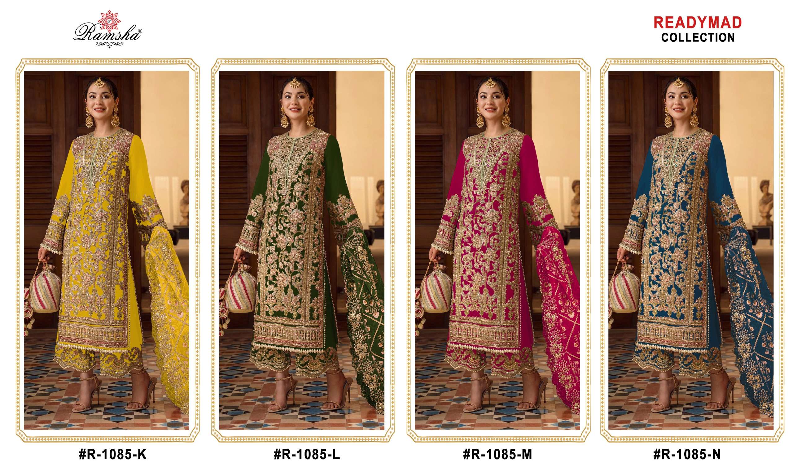 RAMSHA R 1085 GEORGETTE BEAUTIFUL EMBROIDERED SUIT