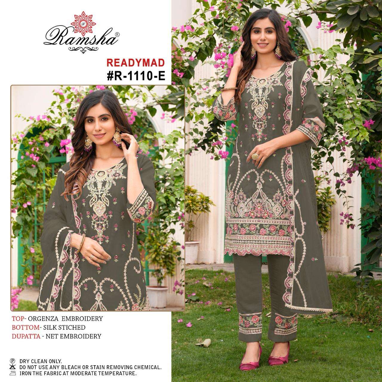 RAMSHA  R 1110 NX ORGANZA BEAUTIFUL EMBROIDERY DESIGNER SUIT