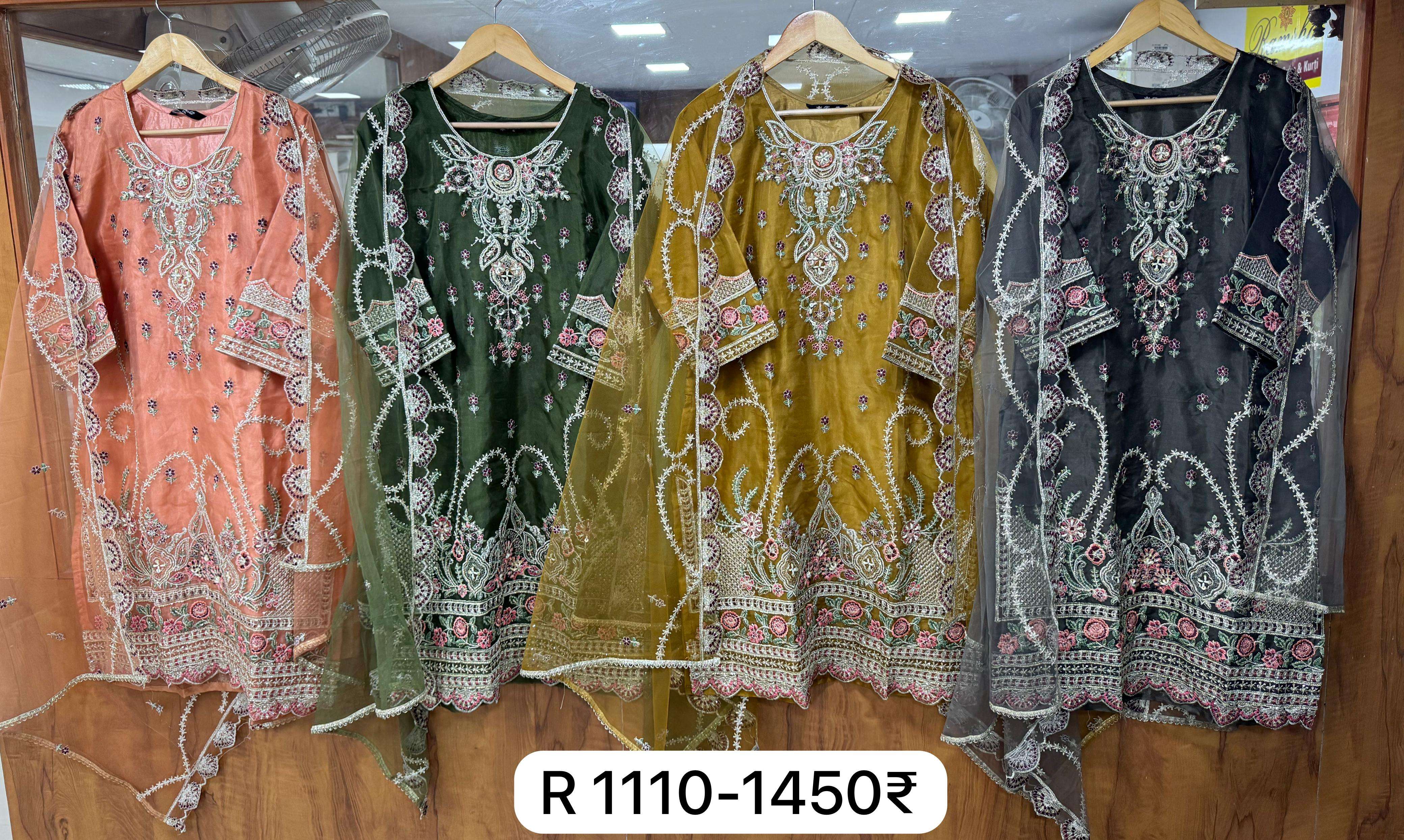 RAMSHA  R 1110 NX ORGANZA BEAUTIFUL EMBROIDERY DESIGNER SUIT