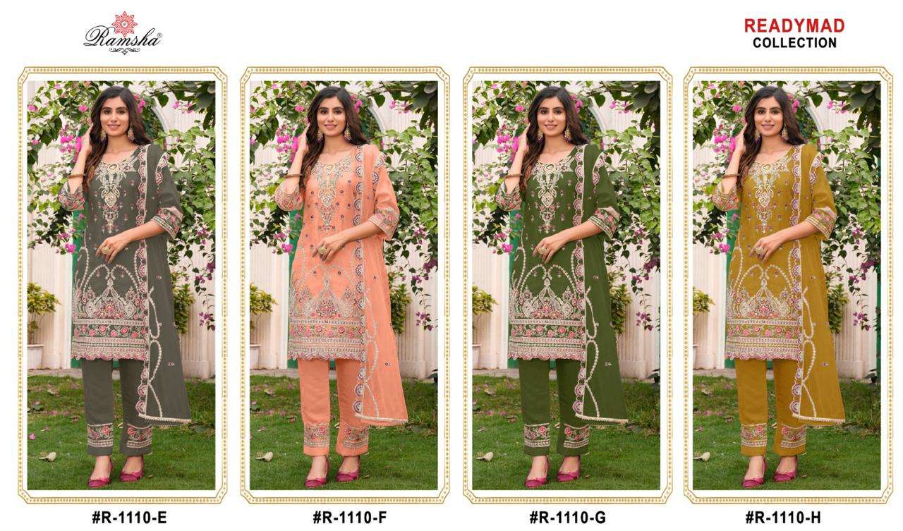 RAMSHA  R 1110 NX ORGANZA BEAUTIFUL EMBROIDERY DESIGNER SUIT