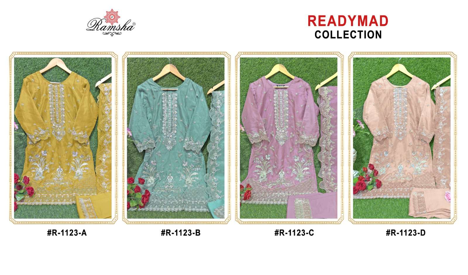 RAMSHA R 1123 ORGANZA BEAUTIFUL DESIGNER SUIT