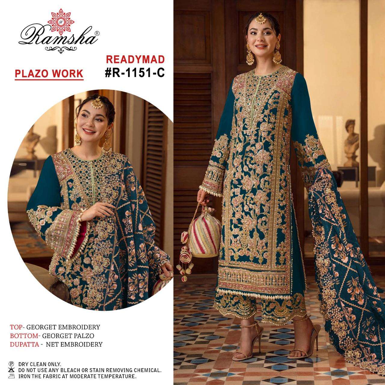 RAMSHA R 1151 GEORGETTE HEAVY BEAUTIFUL DESIGNER SUIT