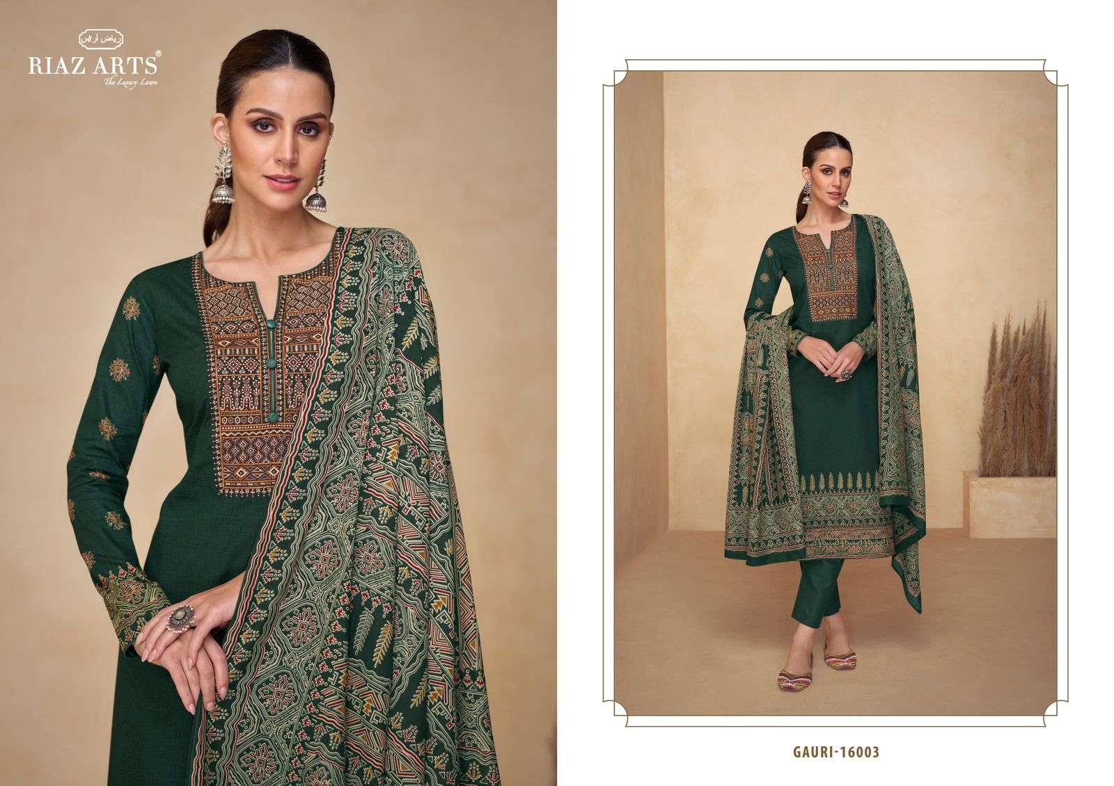 RIAZ ARTS GAURI LAWN COTTON FANCY WORK SUIT
