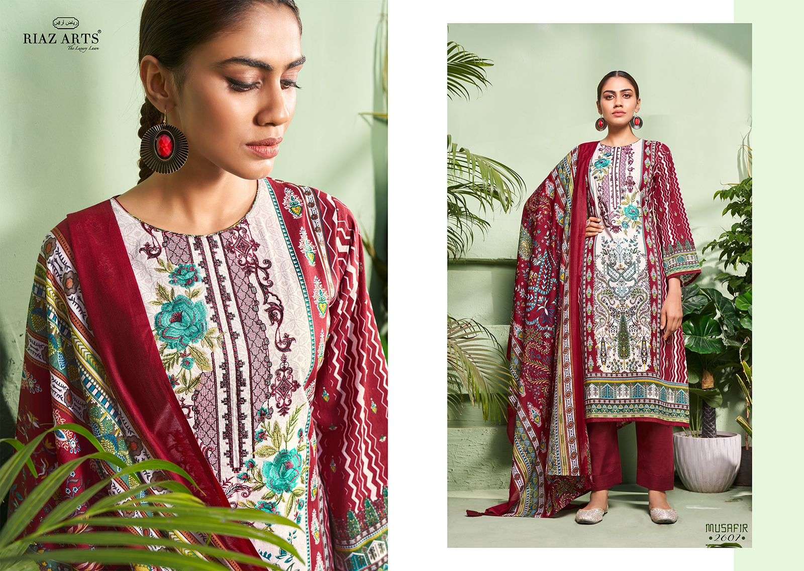 RIAZ ARTS MUSAFIR VOL 2 LAWN COTTON DIGITAL PRINT SUIT