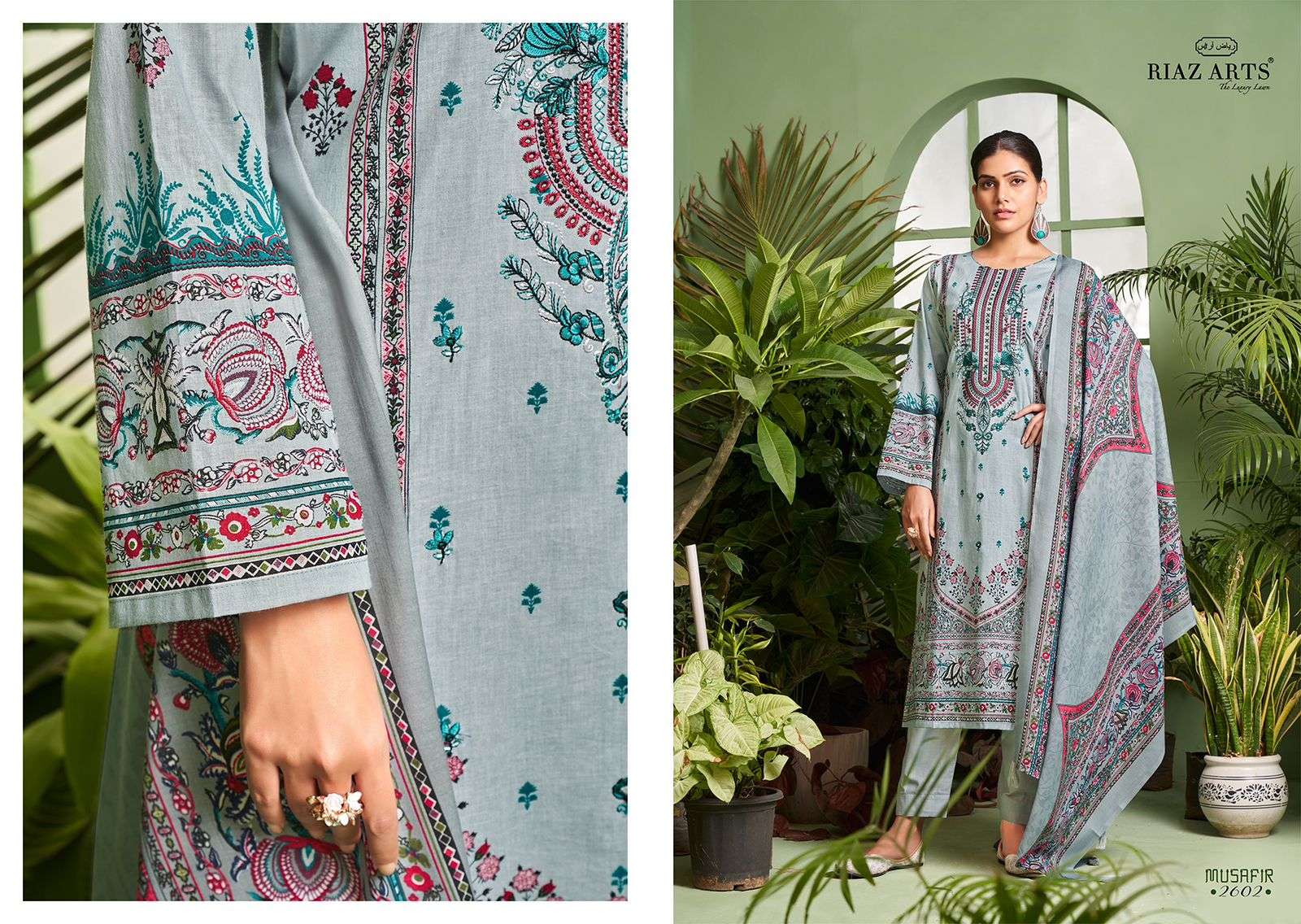 RIAZ ARTS MUSAFIR VOL 2 LAWN COTTON DIGITAL PRINT SUIT