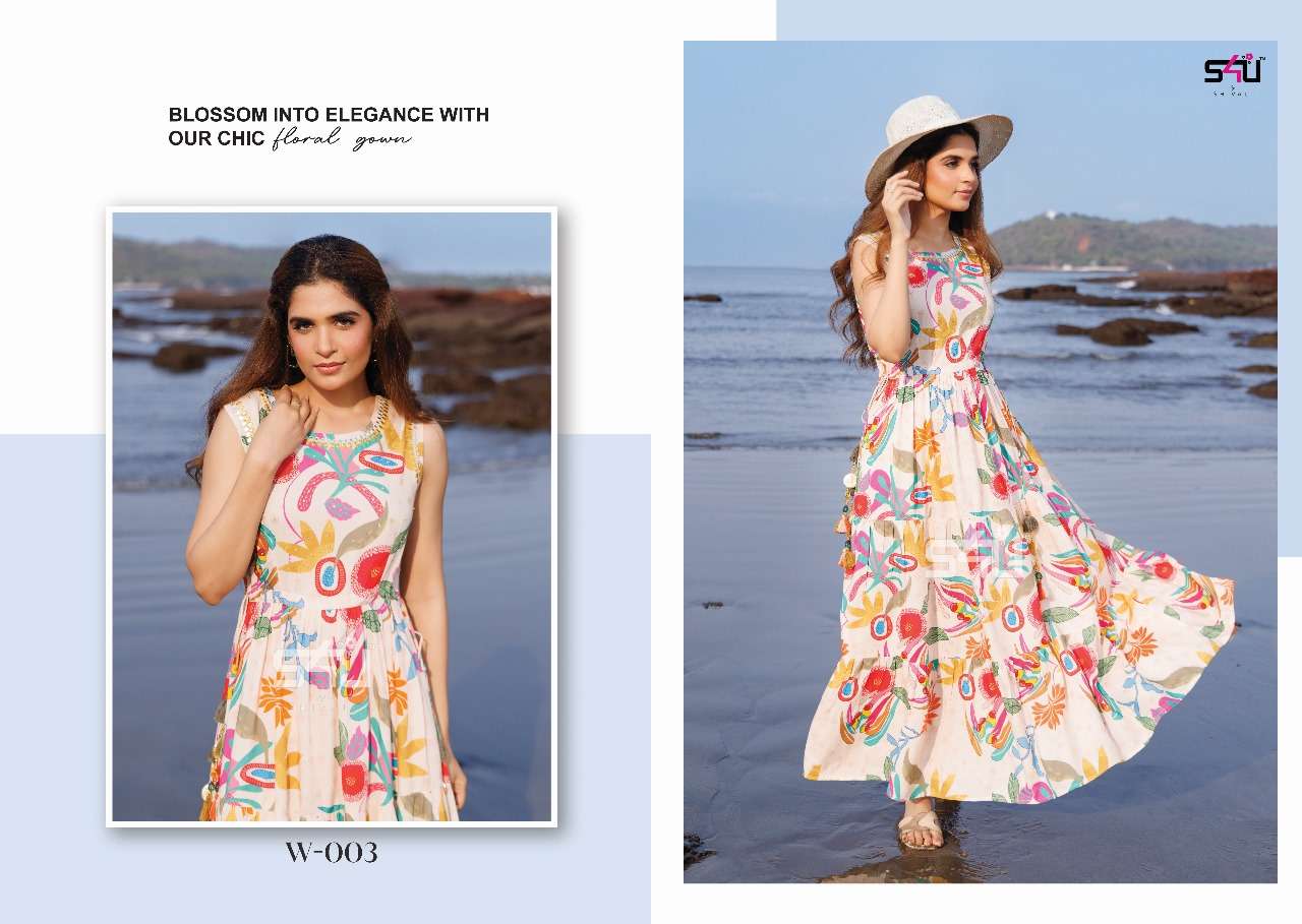 S4U SHIVALI WEEKEND PASSION RAYON FLORAL PRINTS FANCY GOWN