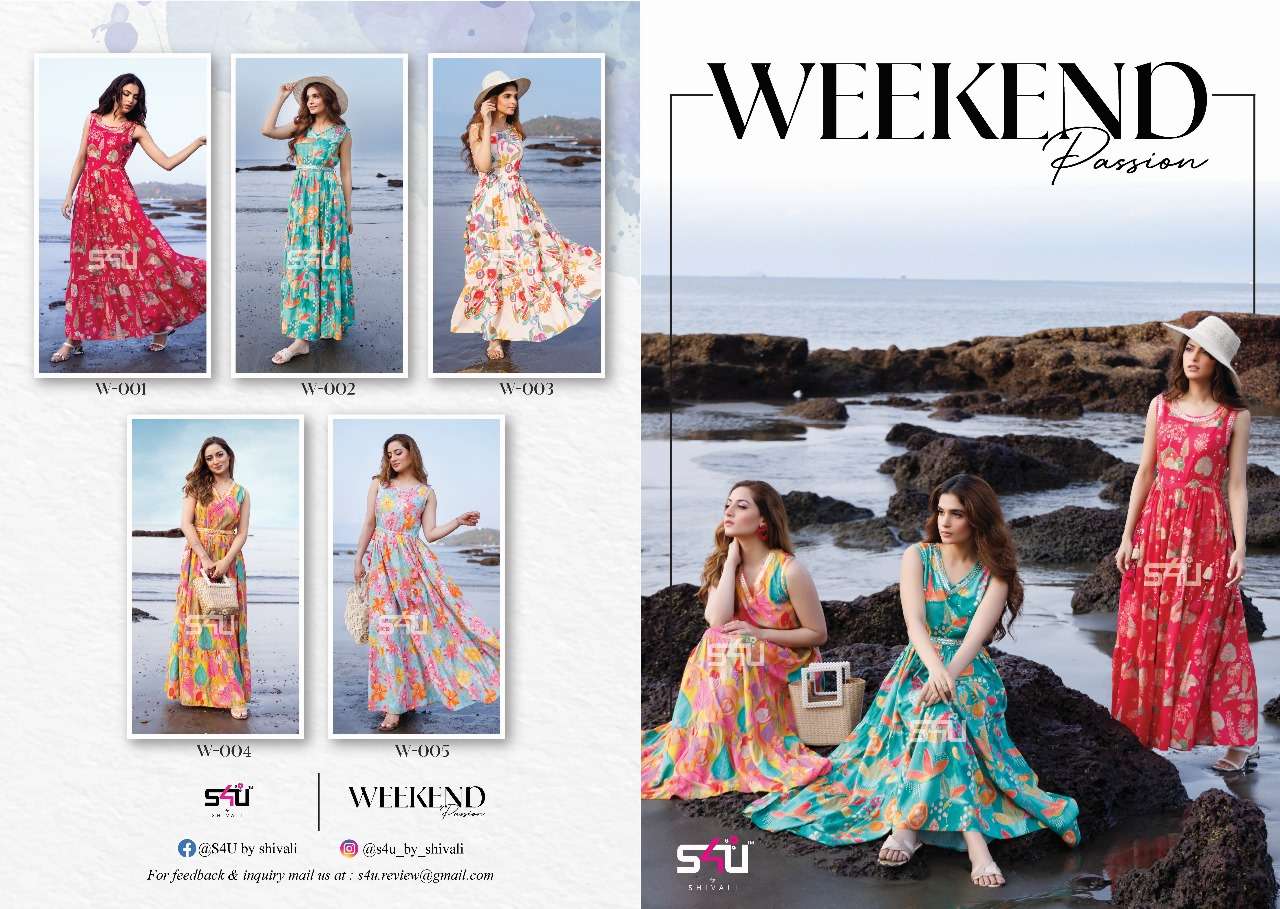 S4U SHIVALI WEEKEND PASSION RAYON FLORAL PRINTS FANCY GOWN