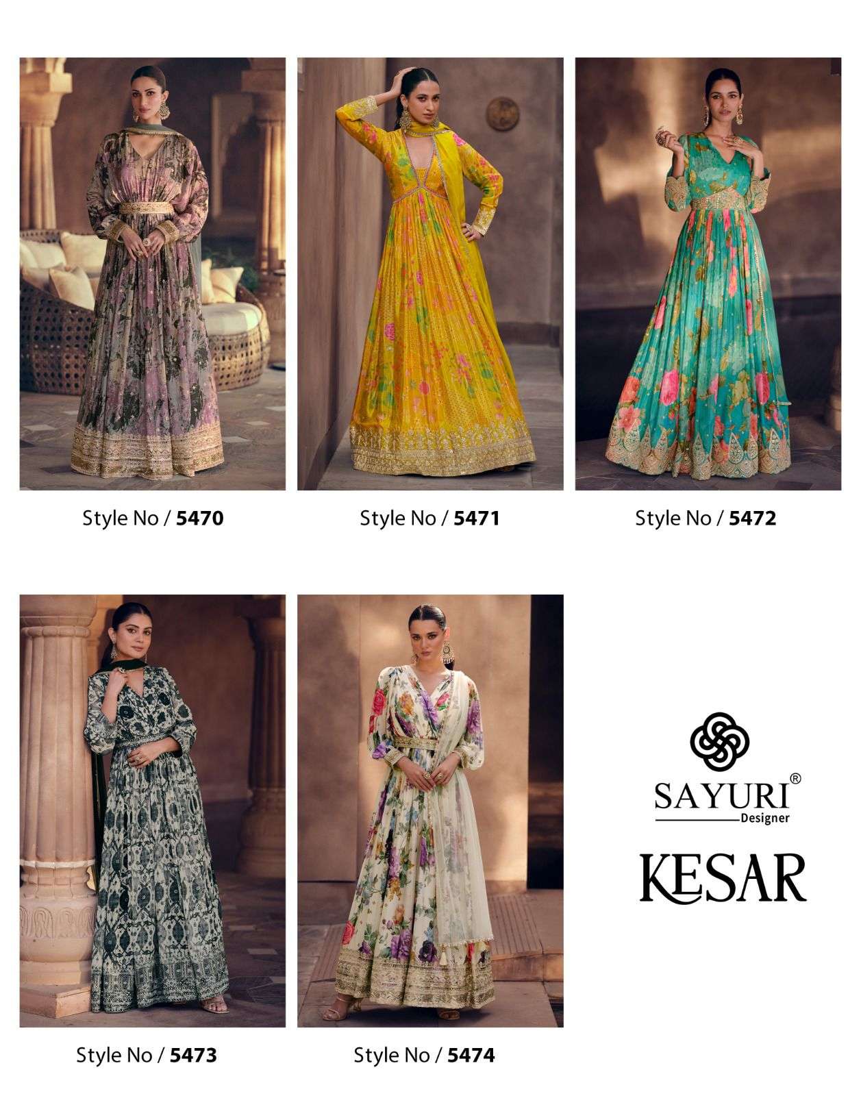 SAYURI DESIGNER KESAR DESIGNER LONG ANARKALI GOWN DRESS