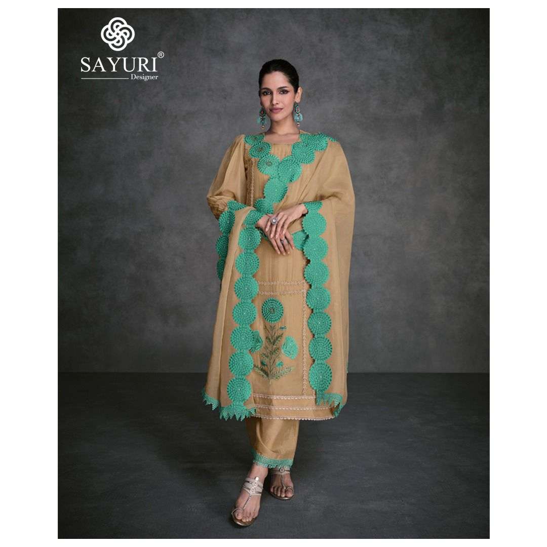 SAYURI DESIGNER NAZIA ORGANZA DESIGNER READY MADE SUIT